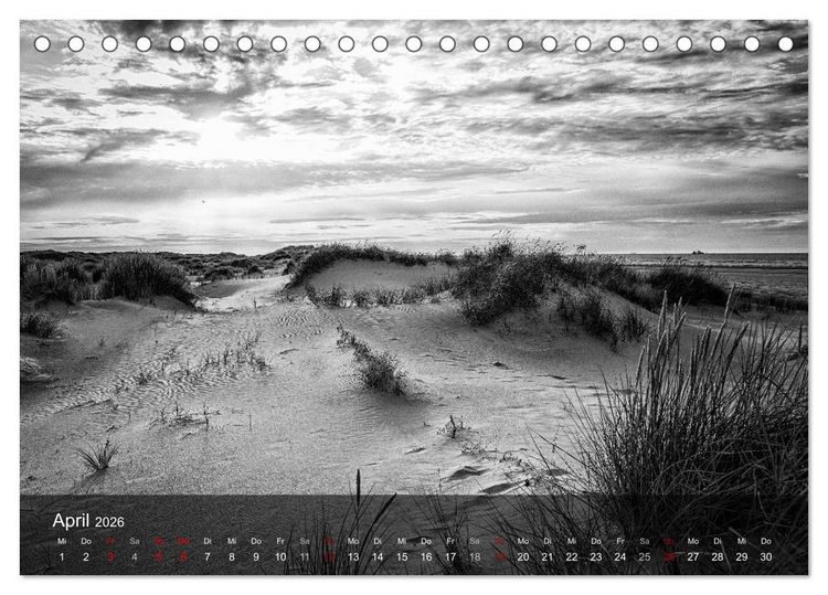 Produktbild: Wangerooge Noir (Tischkalender 2026 DIN A5 quer), CALVENDO Monatskalender