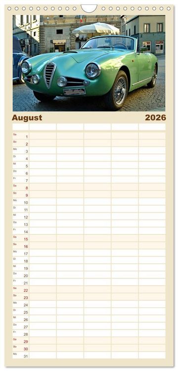 Produktbild: Familienplaner 2026 - Autos, die wir liebten mit 5 Spalten (Wandkalender, 21 x 45 cm) CALVENDO