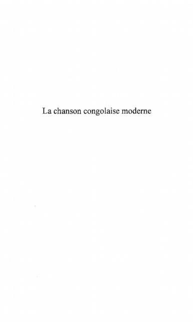 Produktbild: La chanson congolaise moderne