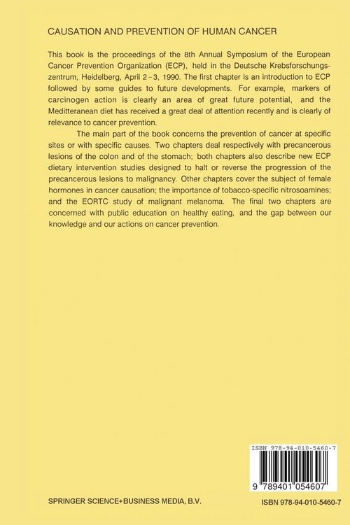 Produktbild: Causation and Prevention of Human Cancer