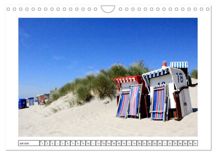 Produktbild: Borkum - Ostfriesische Insel mit Charme (Wandkalender 2026 DIN A4 quer), CALVENDO Monatskalender