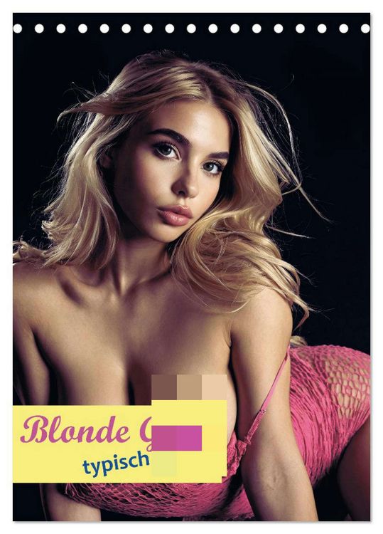 Produktbild: Blonde Girls typisch pink (Tischkalender 2026 DIN A5 hoch), CALVENDO Monatskalender