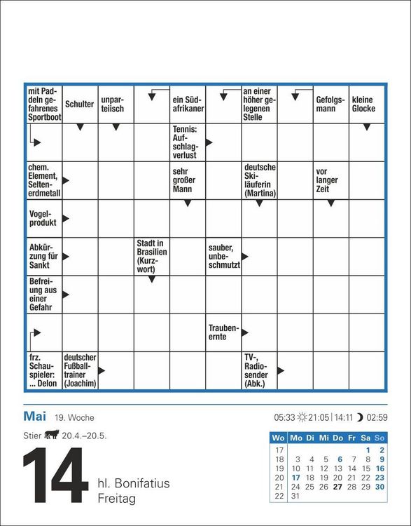 Produktbild: Kreuzwortr&auml;tsel Tagesabrei&szlig;kalender 2027