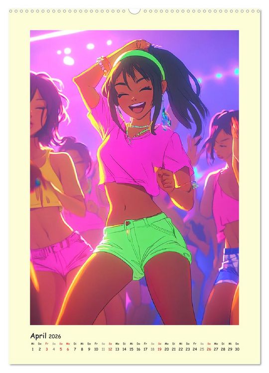 Produktbild: Manga Party-Girls. Singende und tanzende Stars (Wandkalender 2026 DIN A2 hoch), CALVENDO Monatskalender