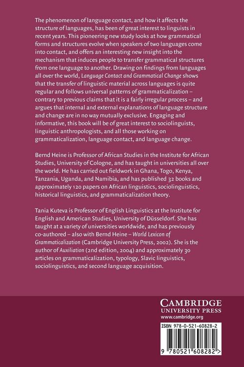 Produktbild: Language Contact and Grammatical Change