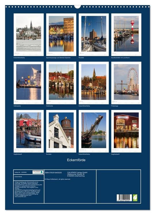 Produktbild: Eckernf&ouml;rde (Wandkalender 2026 DIN A2 hoch), CALVENDO Monatskalender
