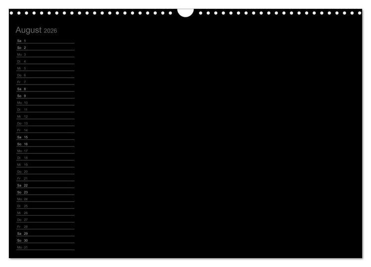Produktbild: Bastel-Geburtstagskalender schwarz / Geburtstagskalender (Wandkalender 2026 DIN A3 quer), CALVENDO Monatskalender