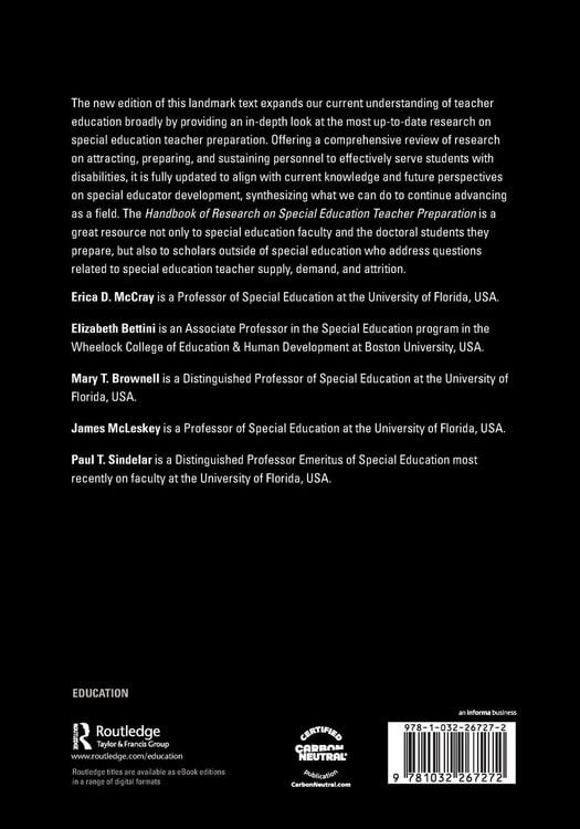 Produktbild: Handbook of Research on Special Education Teacher Preparation