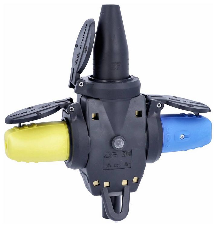 Produktbild: Stecker, Kupplungen 87142 Farbe schwarz Ausf&uuml;hrung Verteilersteckdose Zuleitung - L&auml;nge - m Steckdose 3-fach Schutzklass