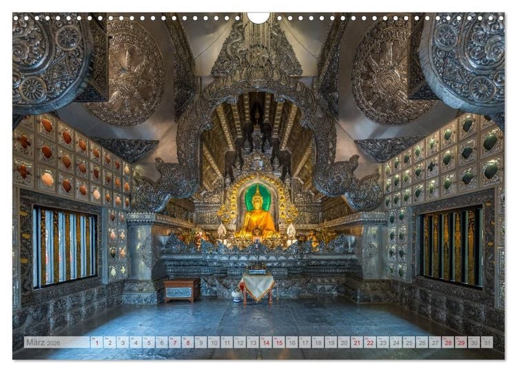Produktbild: BUDDHA - Buddhistische Tempel in Nordthailand (Wandkalender 2026 DIN A3 quer), CALVENDO Monatskalender