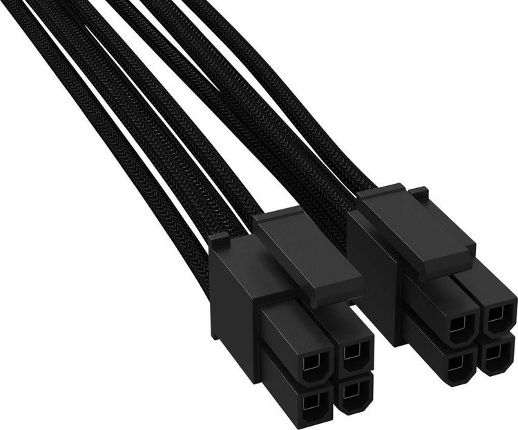 Produktbild: BeQuiet Computer, Strom Kabel [1x ATX-Stecker 8pol. (4+4) - 1x ATX-Stecker 8pol. (4+4)] 0.45 m Schwarz