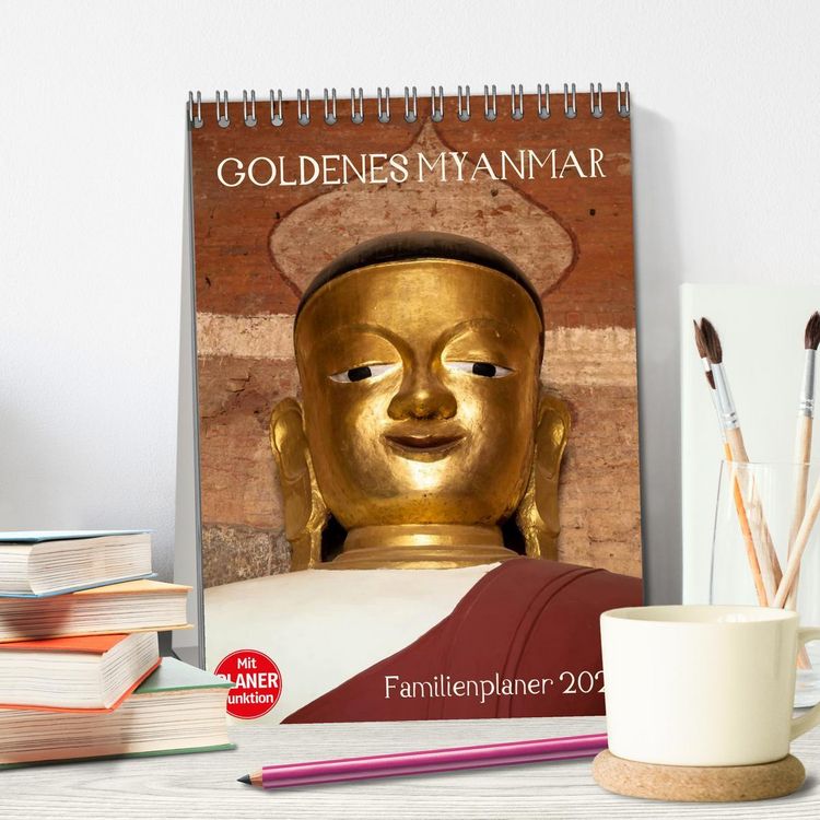 Produktbild: Goldenes Myanmar - Familienkalender 2026 (Tischkalender 2026 DIN A5 hoch), CALVENDO Monatskalender