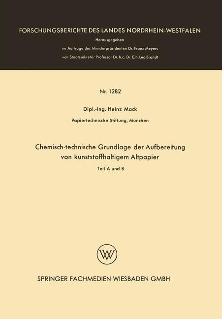 Produktbild: Chemisch-technische Grundlage der Aufbereitung von kunststoffhaltigem Altpapier