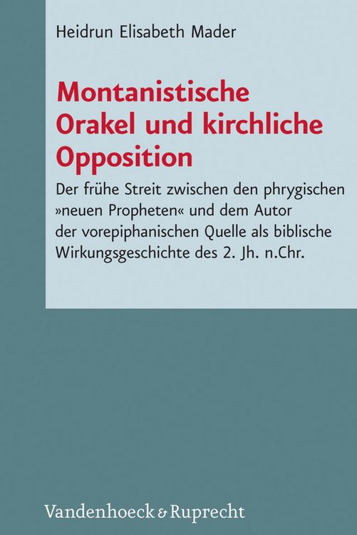 Produktbild: Montanistische Orakel und kirchliche Opposition