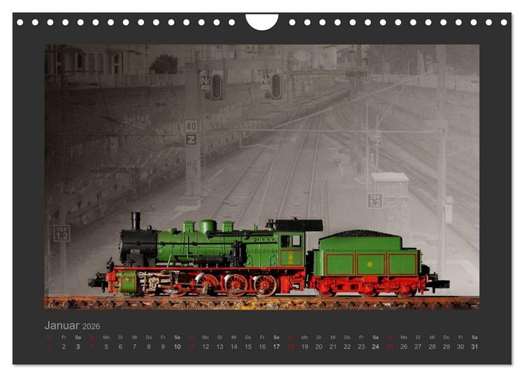 Produktbild: Dampflokomotiven in Spur N (Wandkalender 2026 DIN A4 quer), CALVENDO Monatskalender