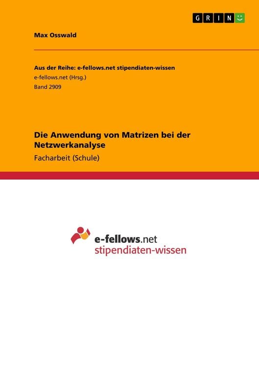 Produktbild: Die Anwendung von Matrizen bei der Netzwerkanalyse