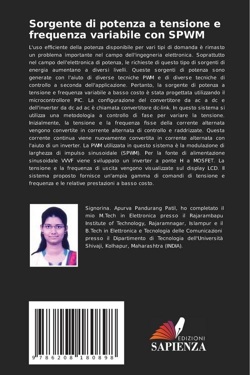 Produktbild: Sorgente di potenza a tensione e frequenza variabile con SPWM