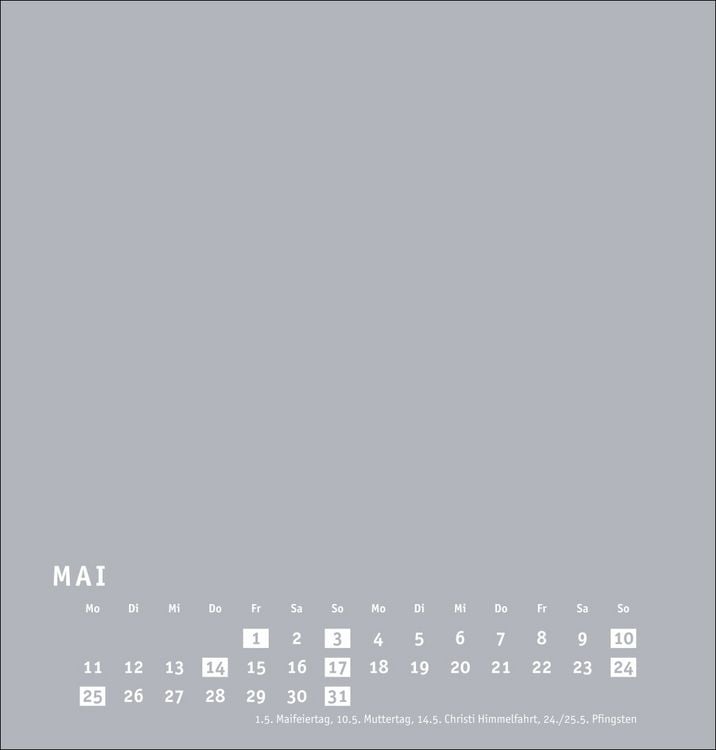 Produktbild: Premium-Bastelkalender silbergrau mittel 2026