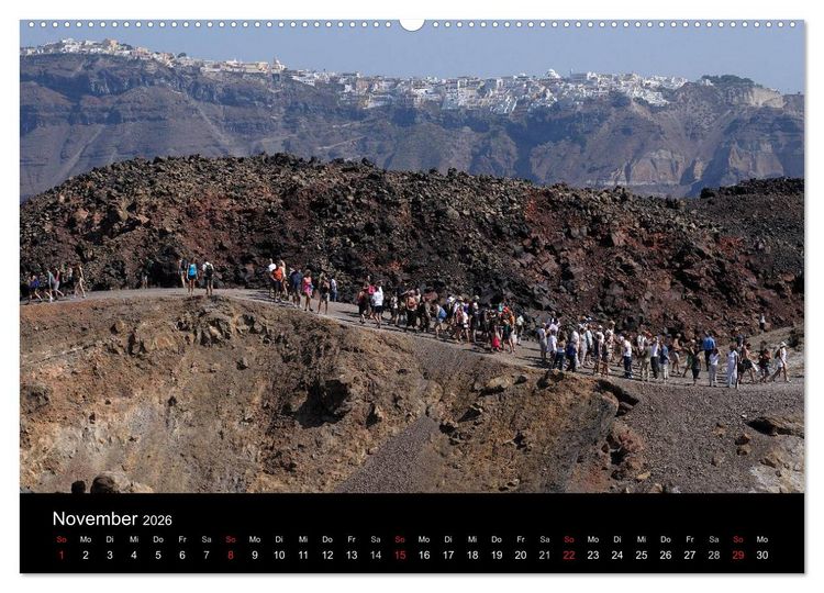 Produktbild: Santorini &ndash; Leben auf dem Vulkan (hochwertiger Premium Wandkalender 2026 DIN A2 quer), Kunstdruck in Hochglanz
