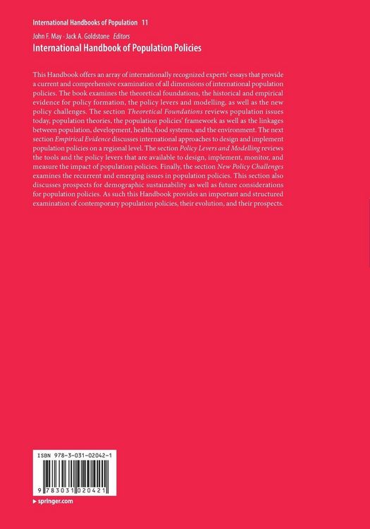 Produktbild: International Handbook of Population Policies