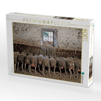 Produktbild: CALVENDO Puzzle Schafe am Trog | 1000 Teile Lege-Gr&ouml;&szlig;e 64x48cm Foto-Puzzle f&uuml;r gl&uuml;ckliche Stunden