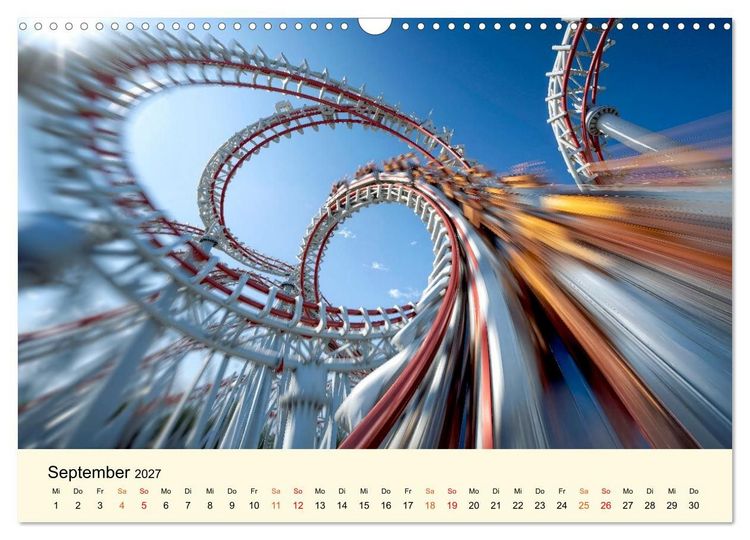 Produktbild: Achterbahn - High Tech, High Speed, High Thrill (Wandkalender 2027 DIN A3 quer), CALVENDO Monatskalender