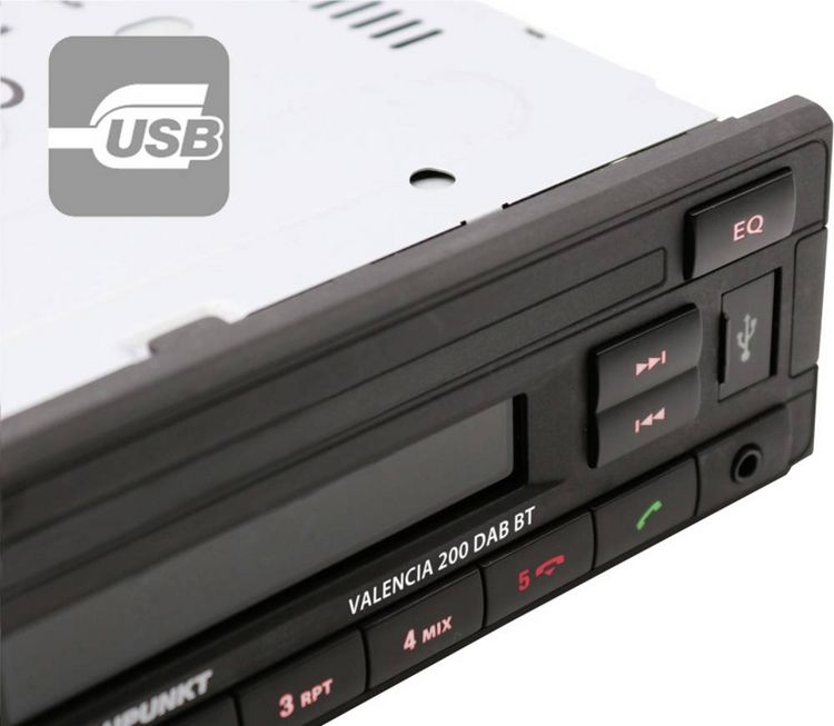 Produktbild: Blaupunkt Valencia 200 DAB BT Autoradio Bluetooth&reg;-Freisprecheinrichtung, DAB+ Tuner