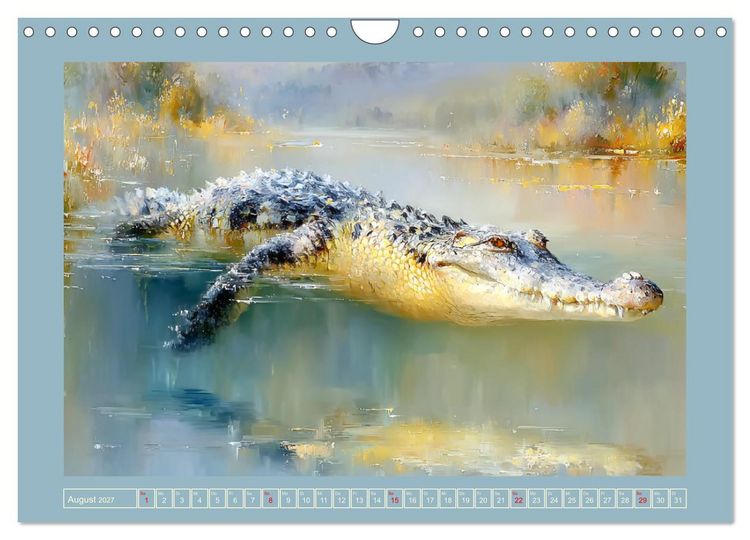 Produktbild: Krokodile. Stille Kraft irgendwo am Wasser (Wandkalender 2027 DIN A4 quer), CALVENDO Monatskalender
