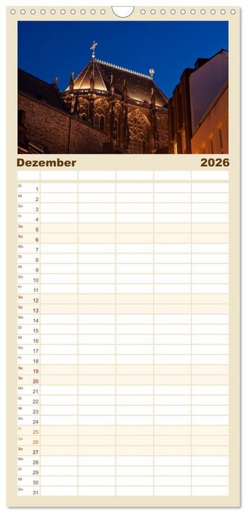 Produktbild: Familienplaner 2026 - Kaiserstadt Aachen mit 5 Spalten (Wandkalender, 21 x 45 cm) CALVENDO