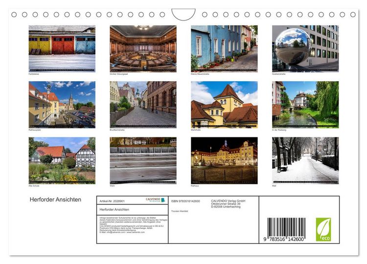 Produktbild: Herforder Ansichten (Wandkalender 2026 DIN A4 quer), CALVENDO Monatskalender
