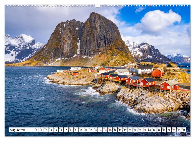 Produktbild: Lofoten - Eine Reise durch Nordnorwegen (Wandkalender 2026 DIN A2 quer), CALVENDO Monatskalender