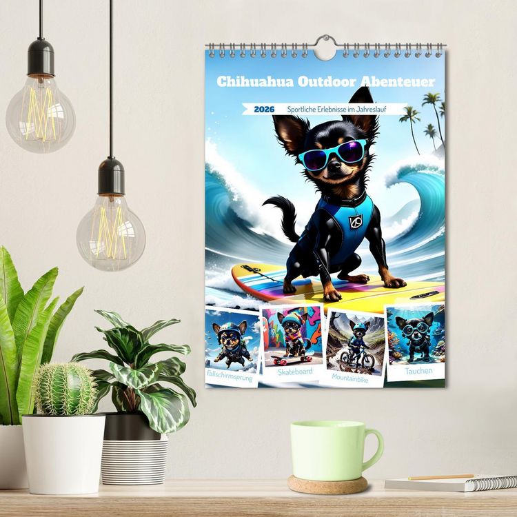 Produktbild: Chihuahua Outdoor Abenteuer (Wandkalender 2026 DIN A4 hoch), CALVENDO Monatskalender