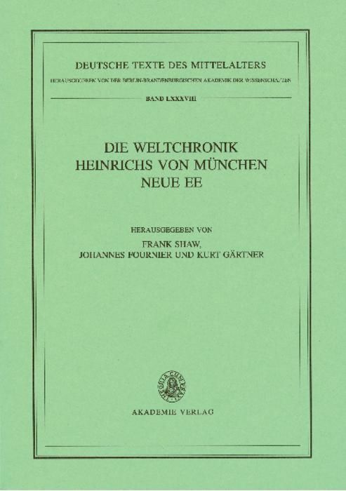 Produktbild: Die Weltchronik Heinrichs von M&uuml;nchen. Neue Ee