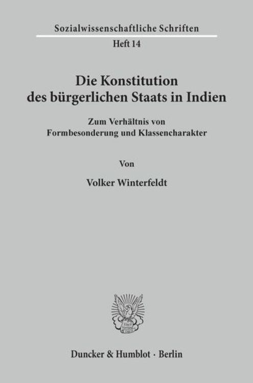 Produktbild: Die Konstitution des b&uuml;rgerlichen Staats in Indien.