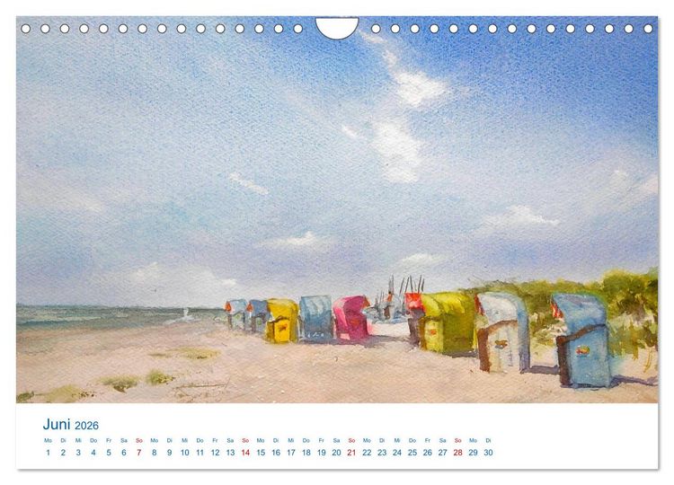 Produktbild: F&ouml;hr - Aquarelle (Wandkalender 2026 DIN A4 quer), CALVENDO Monatskalender