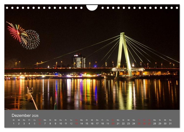 Produktbild: K&Ouml;LN BEI NACHT (Wandkalender 2026 DIN A4 quer), CALVENDO Monatskalender