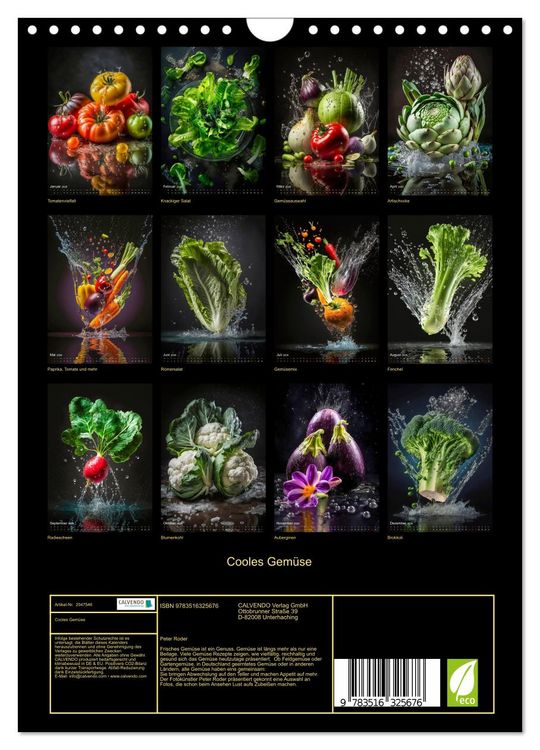 Produktbild: Cooles Gem&uuml;se (Wandkalender 2026 DIN A4 hoch), CALVENDO Monatskalender