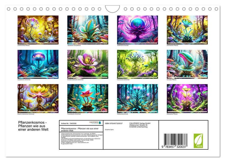 Produktbild: Pflanzenkosmos - Pflanzen wie aus einer anderen Welt (Wandkalender 2026 DIN A4 quer), CALVENDO Monatskalender