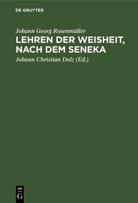 Produktbild: Lehren der Weisheit, nach dem Seneka