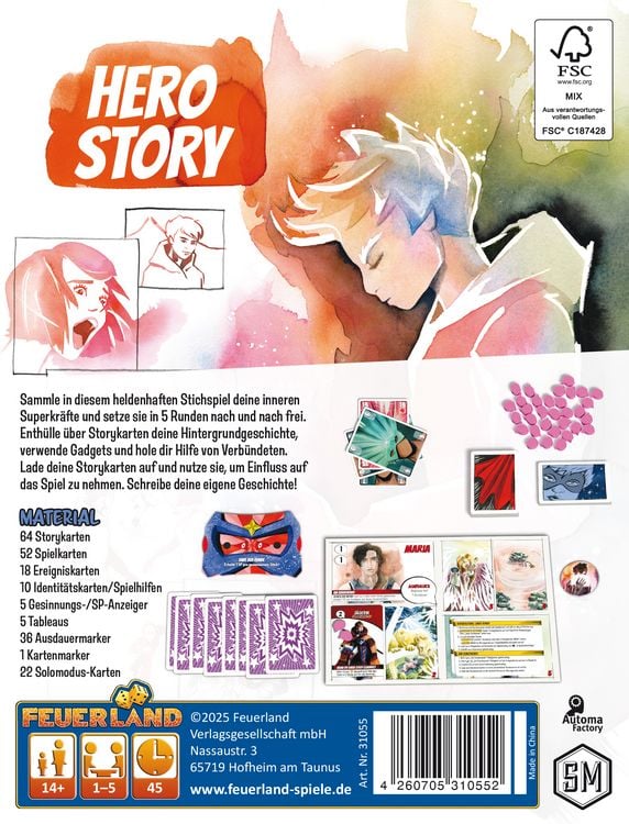 Produktbild: Feuerland FEU31055 - Hero Story, Stichspiel