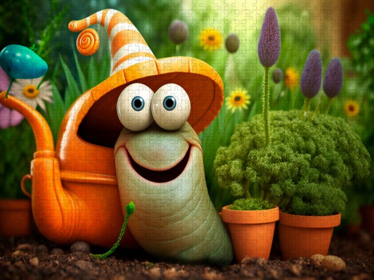 Produktbild: CALVENDO Puzzle Gartenschnecke | 1000 Teile Lege-Gr&ouml;&szlig;e 64x48cm Foto-Puzzle f&uuml;r gl&uuml;ckliche Stunden