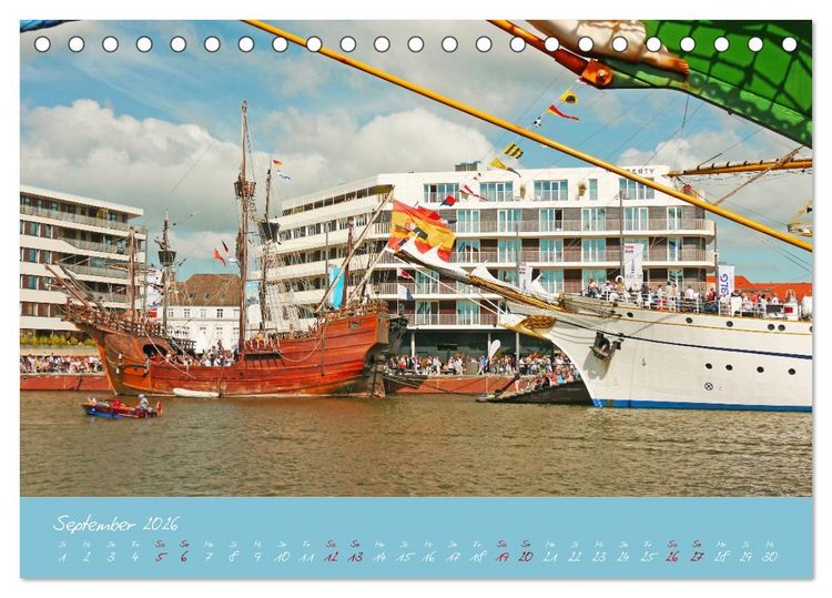 Produktbild: SAIL Bremerhaven. Segelspektakel zum Wegtr&auml;umen (Tischkalender 2026 DIN A5 quer), CALVENDO Monatskalender