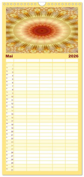 Produktbild: Familienplaner 2026 - Mandala Tr&auml;ume mit 5 Spalten (Wandkalender, 21 x 45 cm) CALVENDO