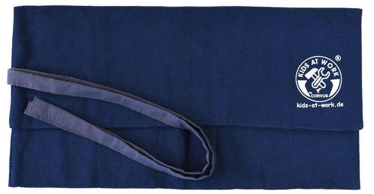Produktbild: Corvus A600355 - Kids-at-Work, Werkzeugrolle gro&szlig; (ohne Werkzeug), Werkzeugtasche mit 5 F&auml;cher, Stoff, blau, 20x37cm