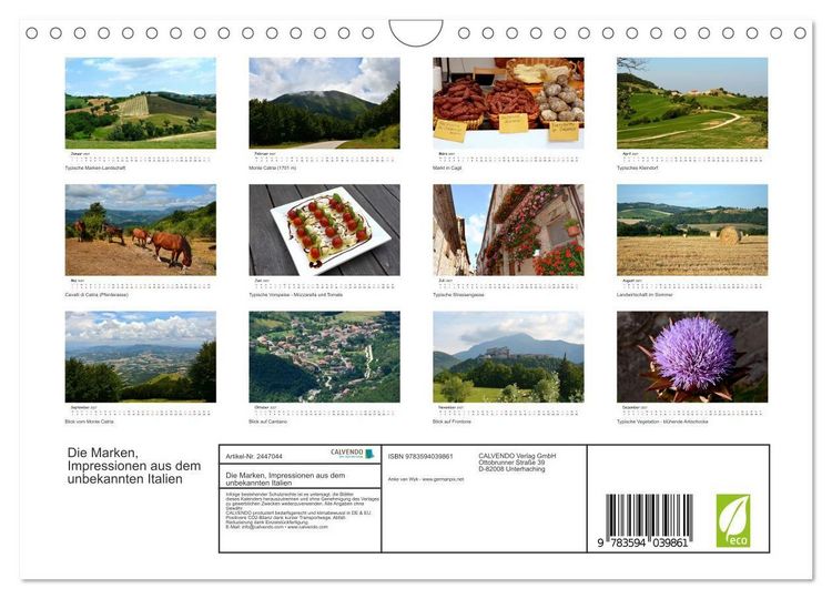 Produktbild: Die Marken, Impressionen aus dem unbekannten Italien (Wandkalender 2027 DIN A4 quer), CALVENDO Monatskalender