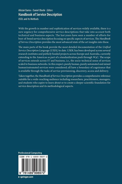 Produktbild: Handbook of Service Description