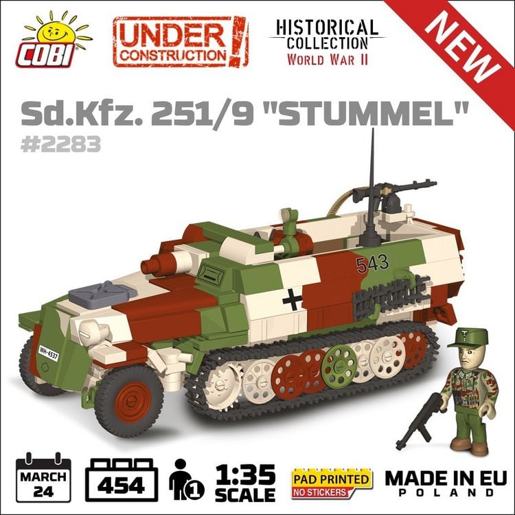 Produktbild: COBI Historical Collection 2283 - SD.KFZ.251/9 Halbkettenfahrzeug Stummel,