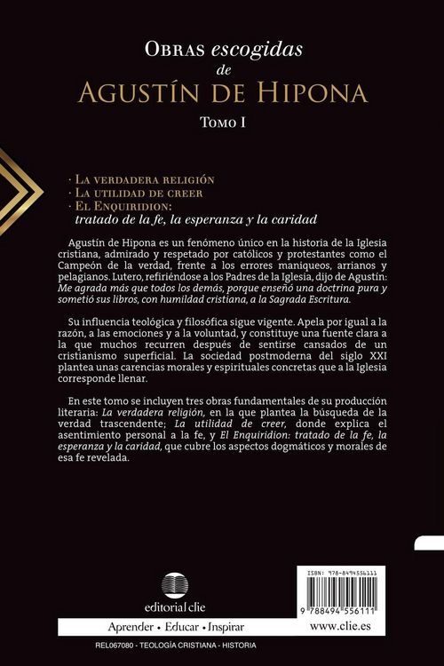 Produktbild: El Obras escogidas de August&iquest;&iquest;n de Hipona, Tomo 1