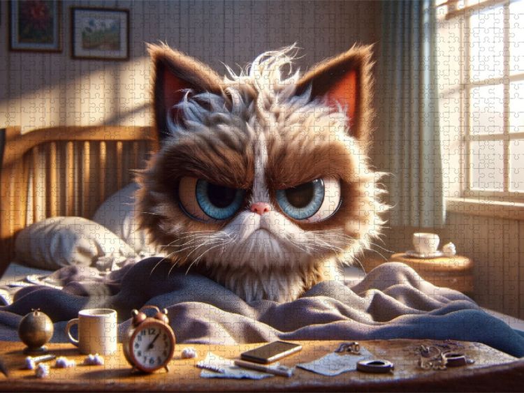 Produktbild: CALVENDO Puzzle Morgendlicher Katzenjammer: Der Weckruf des Lebens | 1000 Teile Lege-Gr&ouml;&szlig;e 64x48cm Foto-Puzzle f&uuml;r gl&uuml;ckliche Stunden