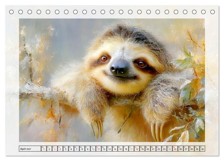 Produktbild: Faultiere. Das L&auml;cheln des Regenwaldes (Tischkalender 2027 DIN A5 quer), CALVENDO Monatskalender
